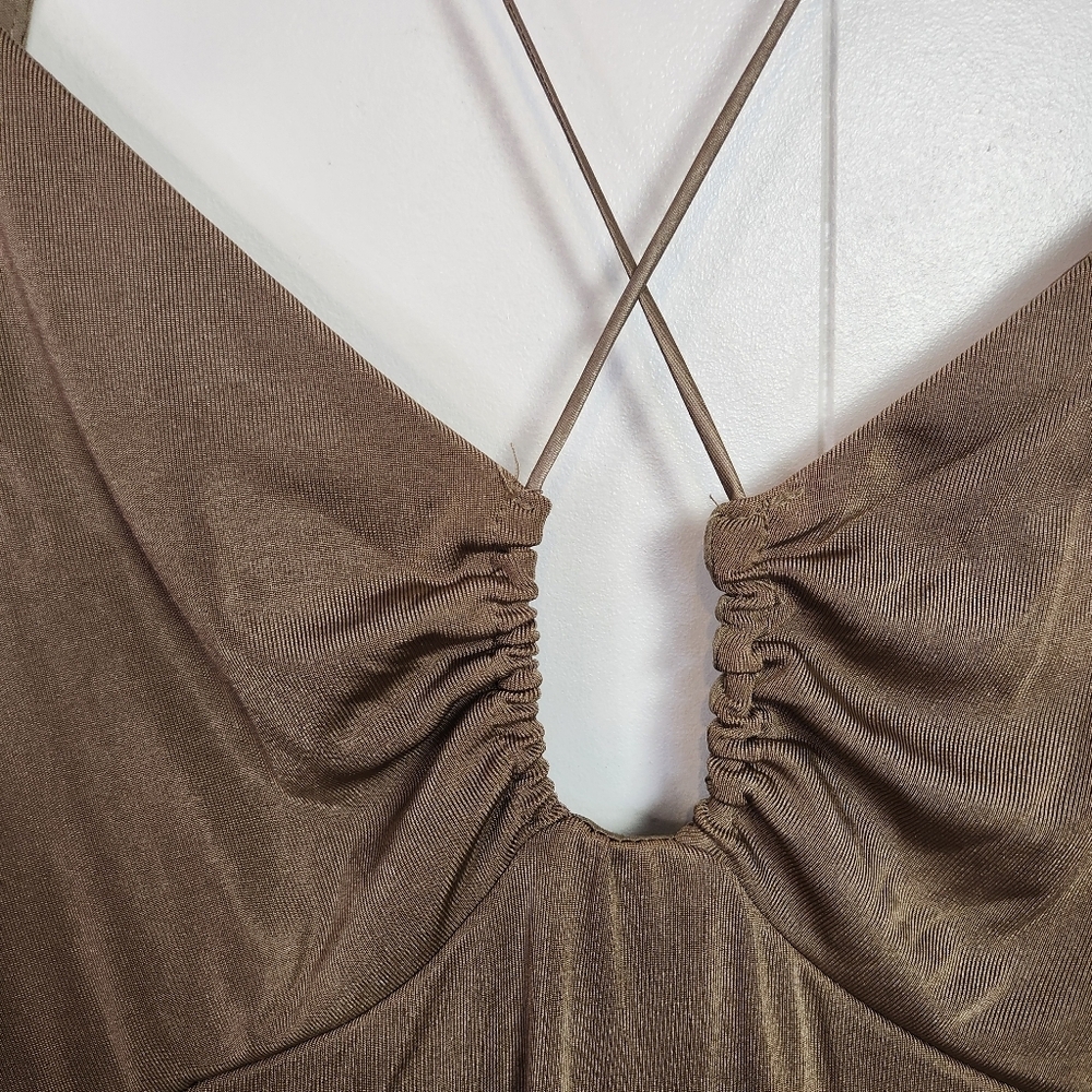 Jason Wu Long Sleeve Open Back Midi Bodycon Dress Taupe Brown New NWT Medium - Picture 7 of 16